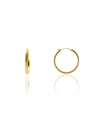 Oma The Label Women's Shiny Jordan 18k Gold Plated Brass Medium Hoop Earrings, 1.2" In Gold Tone