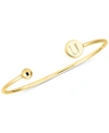 SARAH CHLOE INITIAL ELLE CUFF BANGLE BRACELET IN 14K GOLD-PLATED STERLING SILVER
