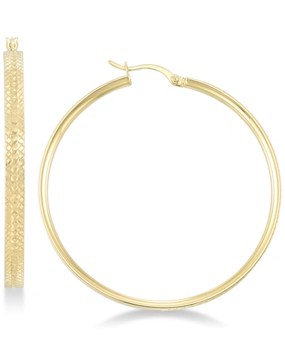 Simone I. Smith Textured Hoop Earrings In 18k Gold Over Sterling Silver In 18k Gold Over Silver