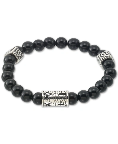 Legacy For Men By Simone I. Smith Onyx (8mm) Stretch Bracelet In Stainless Steel