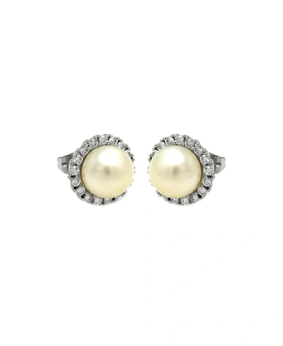 Adornia Freshwater Pearl Halo Earrings In Gold