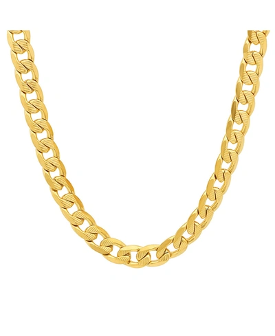 Steeltime Men's 18k Gold Plated Stainless Steel Accented 10mm Figaro Chain 24" Necklaces