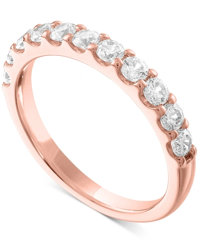 Forever Grown Diamonds Lab-created Diamond Band (3/4 Ct. T.w.) In Sterling Silver, 14k Gold-plated Sterling Silver Or 14k R In Rose Gold-plated Sterling Silver