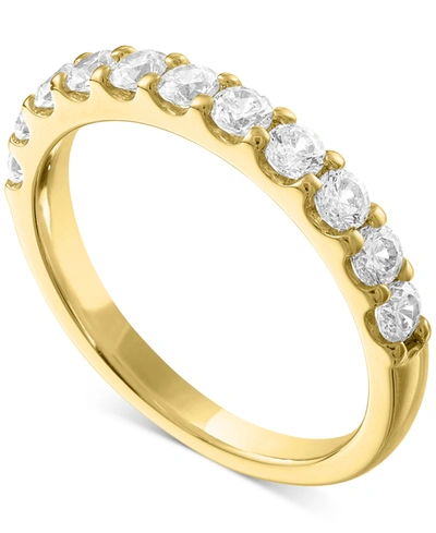 Forever Grown Diamonds Lab-created Diamond Band (3/4 Ct. T.w.) In Sterling Silver, 14k Gold-plated Sterling Silver Or 14k R In Yellow Gold-plated Sterling Silver