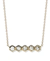 JAC + JO BY ANZIE WHITE TOPAZ (5/8 CT. T.W.) BOLT MINI BAR NECKLACE IN 14K YELLOW GOLD