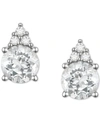 Macy's Gemstone & Diamond Accent Stud Earrings In White Topaz/white Gold