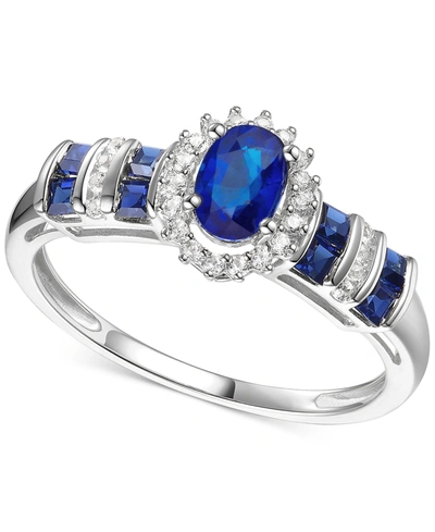 Macy's Sapphire (1 Ct. T.w.) & Diamond (1/8 Ct. T.w.) Ring (also In Emerald & Ruby) In 14k Gold In Sapphire With K Yellow Gold