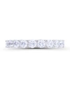 Macy's Cubic Zirconia And Blue Spinel Round And Baguette Eternity Ring In Rhodium Plated Sterling Silver With Crea