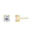 Adinas Jewels Cubic Zirconia Stud Earrings In Gold Tone Sterling Silver