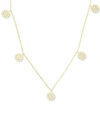 Macy's Cubic Zirconia Cluster Disc Dangle 17" Statement Necklace In Sterling Silver (also In 14k Gold Over In Gold Over Silver