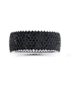 Macy's Black Spinel Pave Eternity Ring In Rhodium And Black Plated Sterling Silver