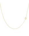 ADINAS JEWELS SOLID SIDEWAYS INITIAL NECKLACE IN 14K GOLD OVER STERLING SILVER