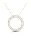 MACY'S CUBIC ZIRCONIA BAGUETTE AND ROUND STERLING SILVER OPEN CIRCLE NECKLACE (ALSO IN 14K GOLD OVER SILVER