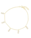 MACY'S CUBIC ZIRCONIA DANGLING INFINITY BRACELET IN STERLING SILVER (ALSO IN 14K GOLD OVER SILVER)