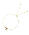 MACY'S CUBIC ZIRCONIA ENAMEL BEE ADJUSTABLE BOLO BRACELET IN STERLING SILVER (ALSO IN 14K GOLD OVER SILVER)