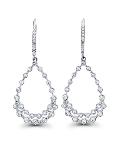 Macy's Cubic Zirconia Bezel Diamond Cut Pear Shaped Earrings In Sterling Silver (also In 14k Gold Over Silv In White