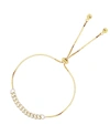 Macy's Cubic Zirconia Invert Linked Adjustable Bolo Bracelet In Sterling Silver (also In 14k Gold Over Silv In Yellow
