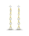 Macy's Cubic Zirconia Rhodium Plated Dangling Bezel Set Earrings (also In 14k Gold Over Silver) In Yellow