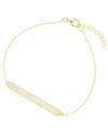 MACY'S CUBIC ZIRCONIA MICRO PAVE BAR BRACELET IN STERLING SILVER (ALSO IN 14K GOLD OVER SILVER)