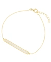 Macy's Cubic Zirconia Micro Pave Bar Bracelet In Sterling Silver (also In 14k Gold Over Silver) In Yellow
