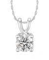 Macy's Gia Certified Diamond Solitaire 18" Pendant Necklace (1 1/2 Ct. T.w.) In 14k White Gold In White Gold