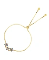 Macy's Cubic Zirconia Triple Star Adjustable Bolo Bracelet In Sterling Silver (also In 14k Gold Over Silver In Yellow