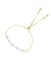Macy's Cubic Zirconia Multi Cut Adjustable Bolo Bracelet In Sterling Silver (also In 14k Gold Over Silver) In Yellow