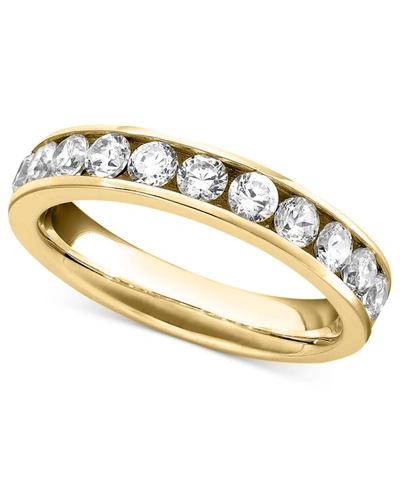Macy's Diamond Channel Band (1 Ct. T.w.) In 14k White Or Yellow Gold