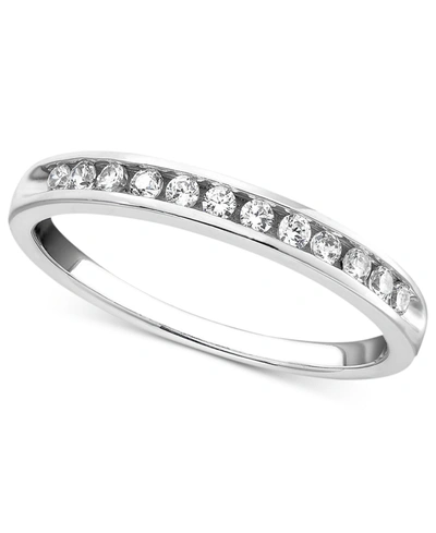 Macy's Diamond Channel Band (1/4 Ct. T.w.) In 14k White Or Yellow Gold In White Gold