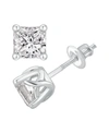 Macy's Gia Certified Diamond Princess Stud Earrings (1 Ct. T.w.) In 14k White Gold In White Gold