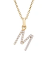 Macy's Diamond Initial Pendant Necklace (1/10 Ct. T.w.) In 14k Gold, 17" + 1" Extender In Yellow
