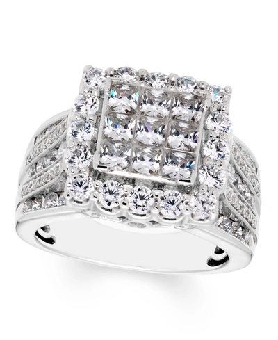 Macy's Diamond Princess Cluster Engagement Ring (2 1/2 Ct. T.w.) In 14k White Gold