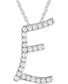 Macy's Diamond Initial Pendant Necklace (1/10 Ct. T.w.) In Sterling Silver, 16" + 2" Extender In Silver