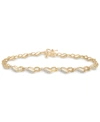 Macy's Diamond Link Bracelet (1/10 Ct. T.w.) In 10k Gold In Yellow Gold