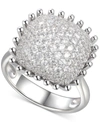 Macy's Cubic Zirconia Pave Statement Ring In Sterling Silver In White