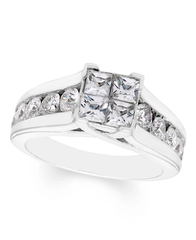 Macy's Diamond Princess Quad Engagement Ring (2 Ct. T.w.) In 14k White Gold