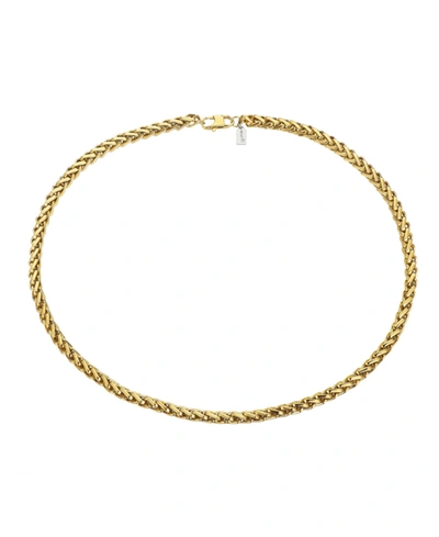 He Rocks Gold Tone Stainless Steel 8mm Cuban Chain Necklace, 22"