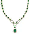 Macy's Sapphire (11-3/8 Ct. T.w.) And Diamond (1-1/5 Ct. T.w.) Toggle Necklace In 14k White Gold (also In E In Emerald