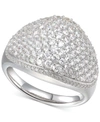 Macy's Cubic Zirconia Pave Dome Ring In Sterling Silver In White