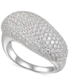 MACY'S CUBIC ZIRCONIA PAVE DIAGONAL STATEMENT RING IN STERLING SILVER