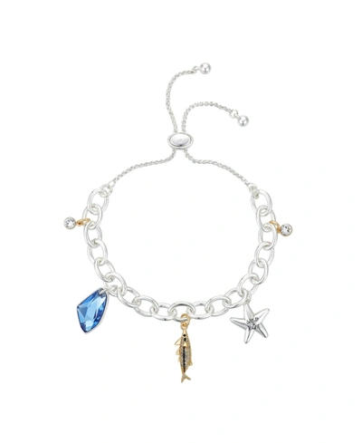 Disney Two-tone Crystal "wild And Free" Luca Adjustable Bracelet In Two Tone