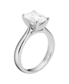 Charles & Colvard Moissanite Emerald Solitaire Ring 2-1/2 Ct. T.w. Diamond Equivalent In 14k White Gold In White Gold