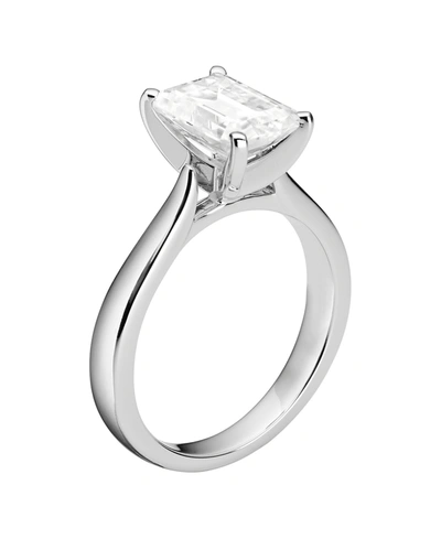 Charles & Colvard Moissanite Emerald Solitaire Ring 2-1/2 Ct. T.w. Diamond Equivalent In 14k White Gold