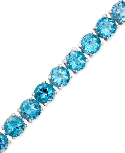 Macy's Blue Topaz Sterling Silver Bracelet (20 Ct. T.w.)