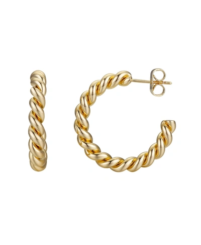 Unwritten Gold Flash-plated Twist Hoop Earrings