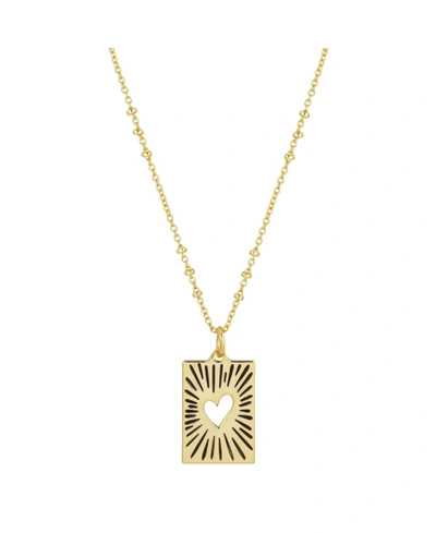 Unwritten Gold Flash-plated Talisman Heart Pendant Necklace, 16"+2" Extender