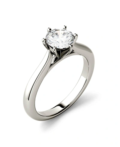 Charles & Colvard Moissanite Solitaire Engagement Ring 1 Ct. T.w. Diamond Equivalent In 14k White Gold Or 14k Yellow G