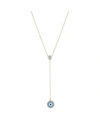 UNWRITTEN GOLD FLASH PLATED CRYSTAL EVIL EYE LARIAT NECKLACE