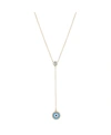 Unwritten Gold Flash Plated Crystal Evil Eye Lariat Necklace In Gold