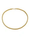 HE ROCKS GOLD TONE STAINLESS STEEL 6MM WHEAT CHAIN NECKLACE, 22"